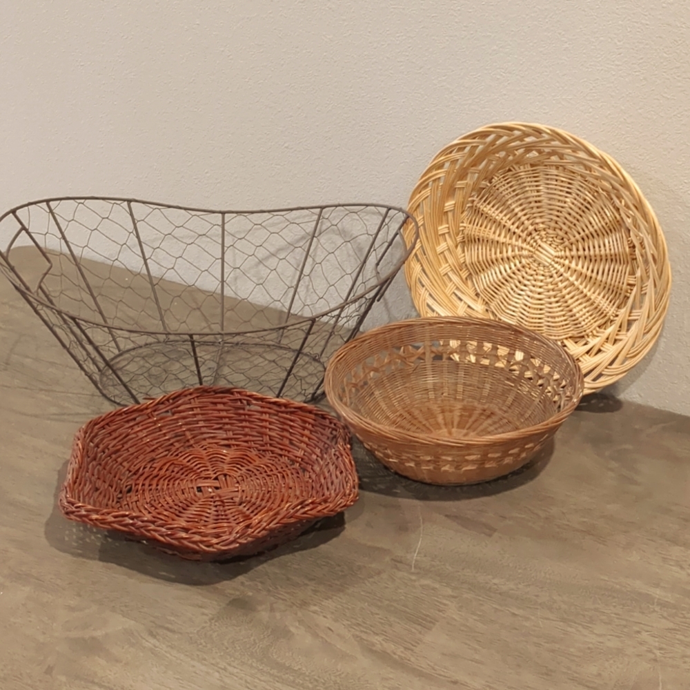 Boho Basket Decor Accent Piece Set of 4